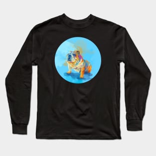 English Bulldog Digital Art Long Sleeve T-Shirt